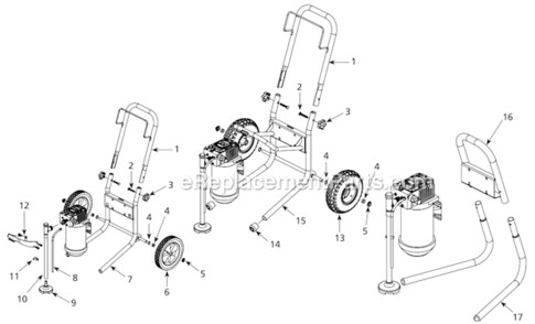 Part Location Diagram of WA005621AV Campbell Hausfeld Pneumatic Wheel,Black Hub,3/4